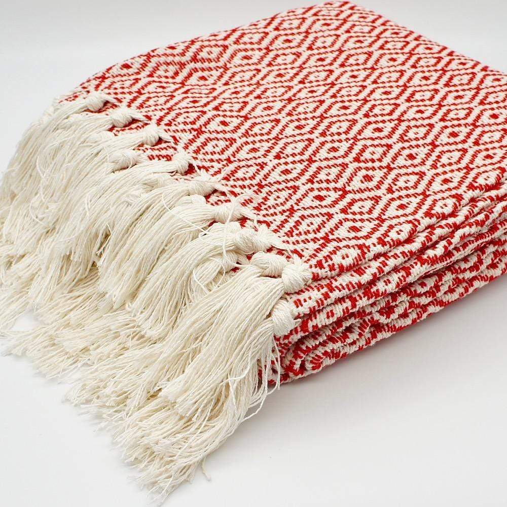 Plaid en coton 79x53'' - Rouge
