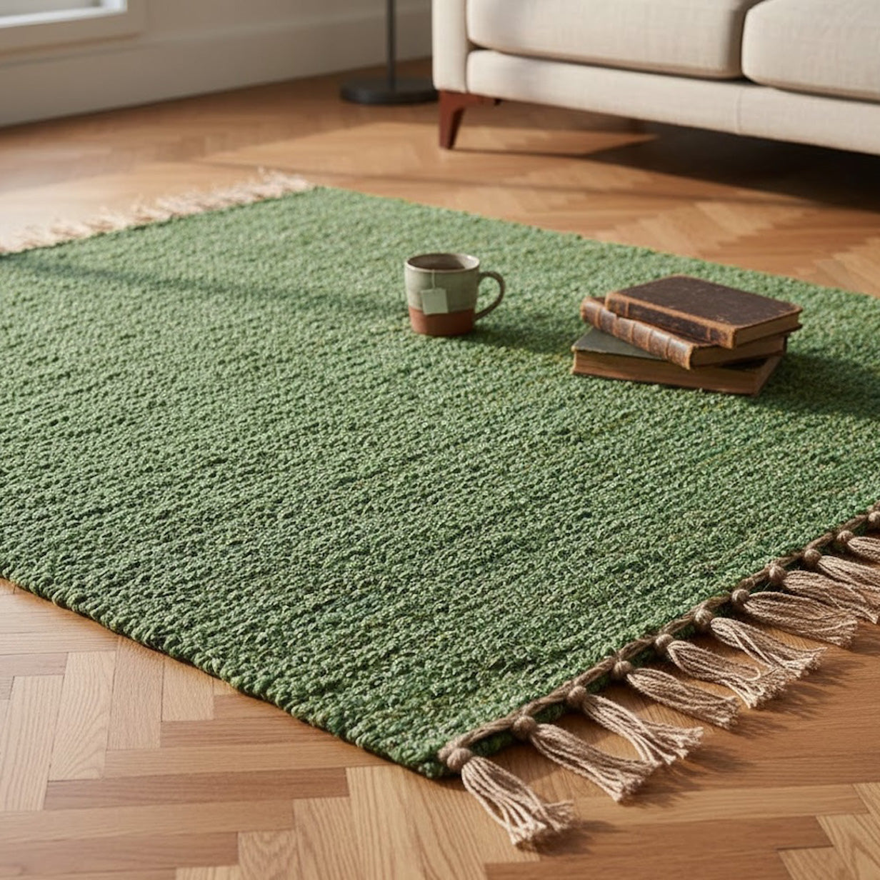 Portuguese Handmade Rug - Green