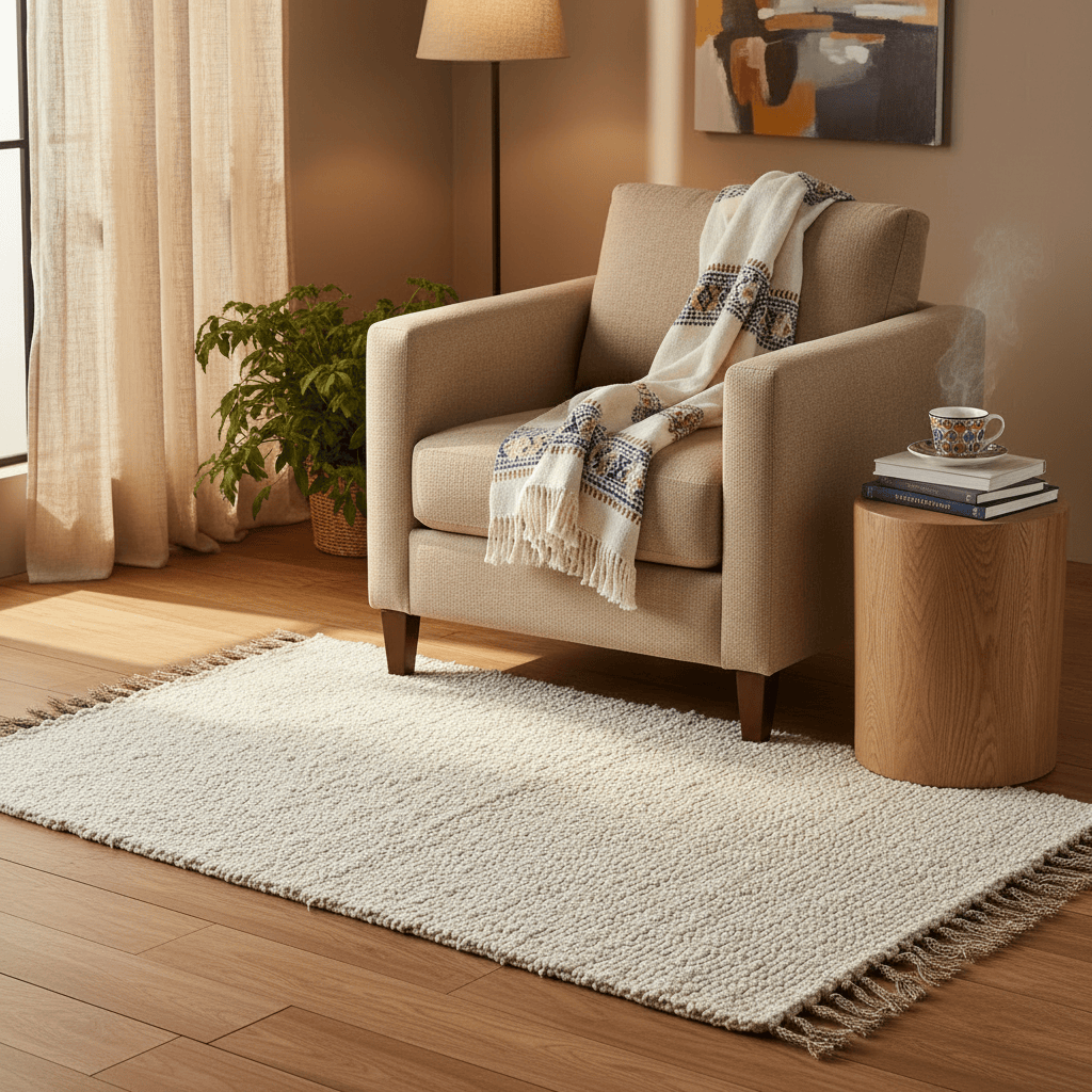 Portuguese Handmade Rug - Off-White