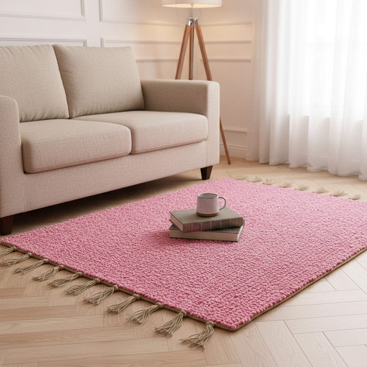 Portuguese Handmade Rug - Pink