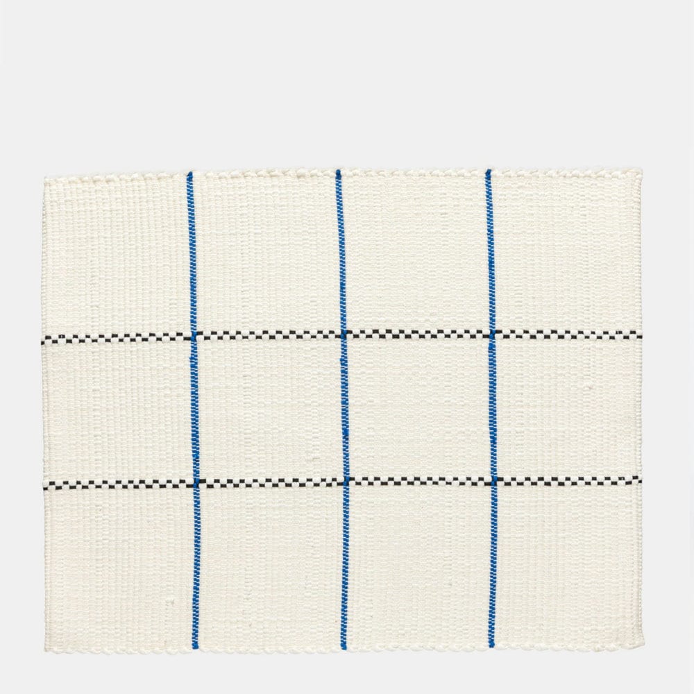 Recycled Cotton Placemat – Off-white and Blue