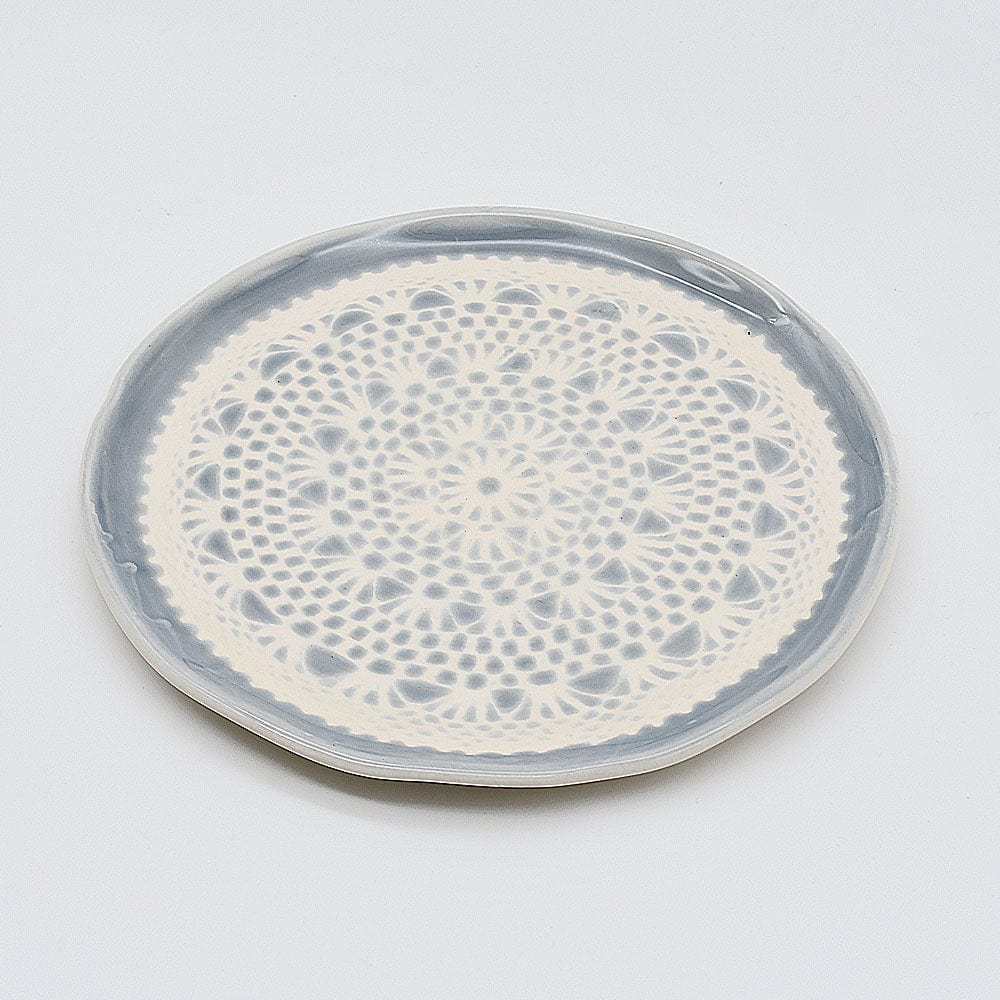 Renda I Handmade Ceramic Bread / Butter Plate - Grey