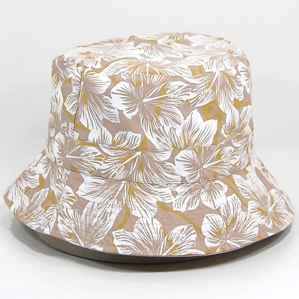 Reversible Cotton Bucket Hat - Beige