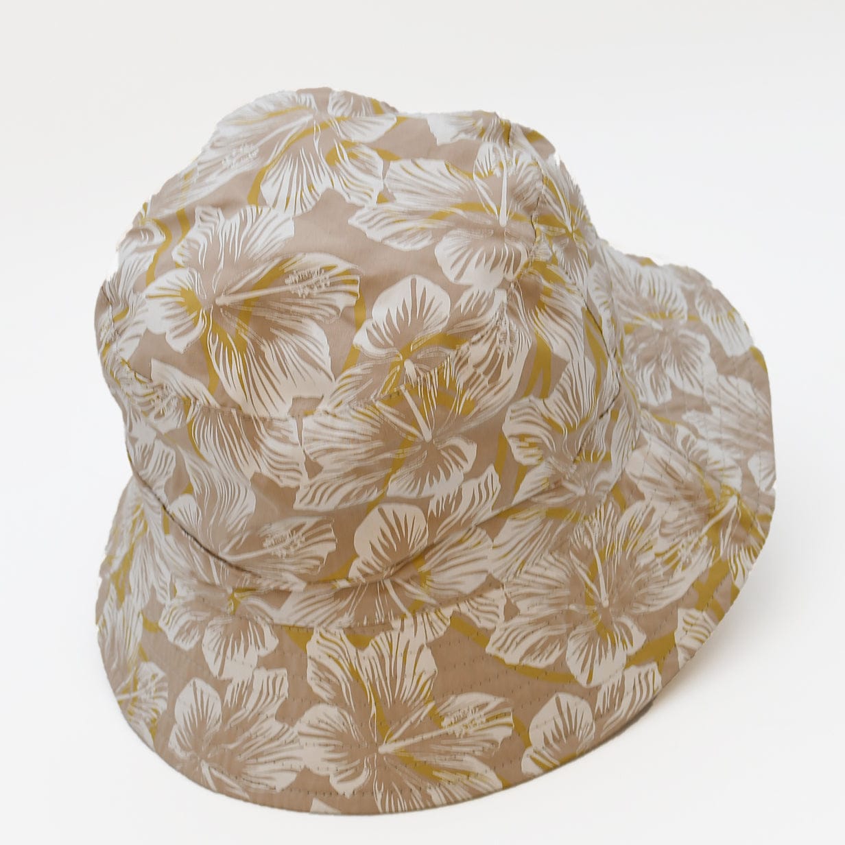Reversible Cotton Bucket Hat - Beige
