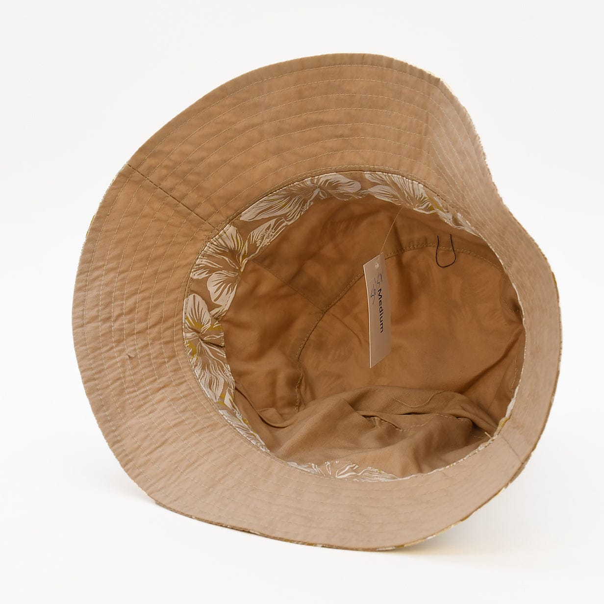 Reversible Cotton Bucket Hat - Beige