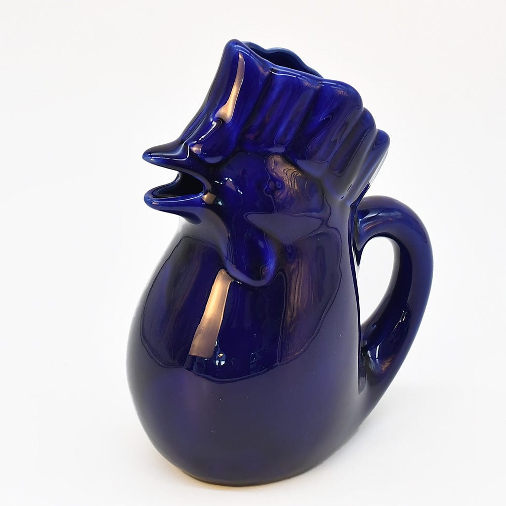 Rooster-Shaped Ceramic Pitcher - Blue