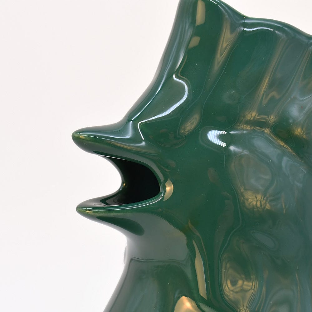 Rooster-Shaped Ceramic Pitcher - Green