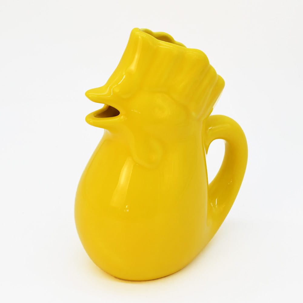 Rooster-Shaped Ceramic Pitcher - Yellow