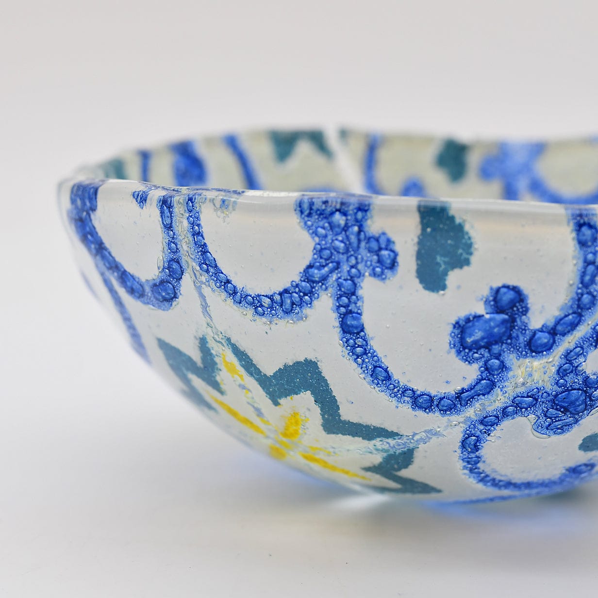 Saladier en verre bleu I Artisanat portugais Saladier en verre "Marinha Grande" 13cm