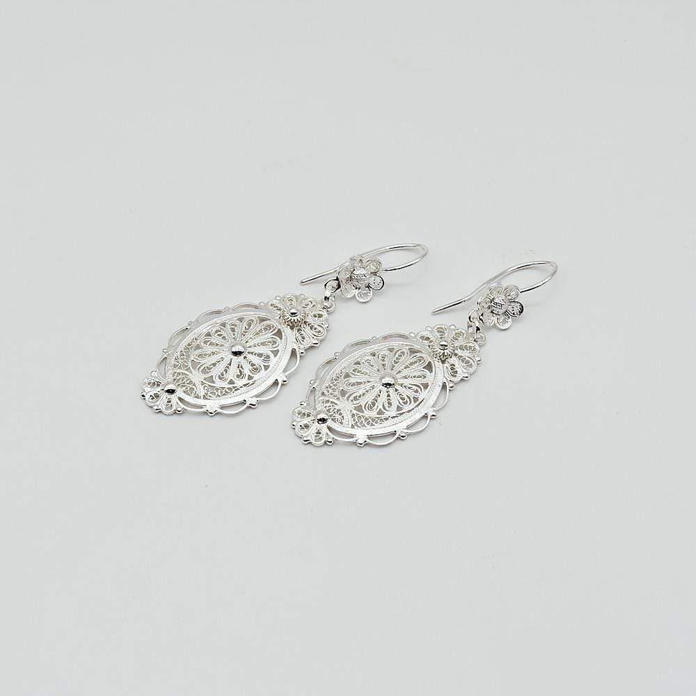 Silver Filigree Earrings - 2.0''