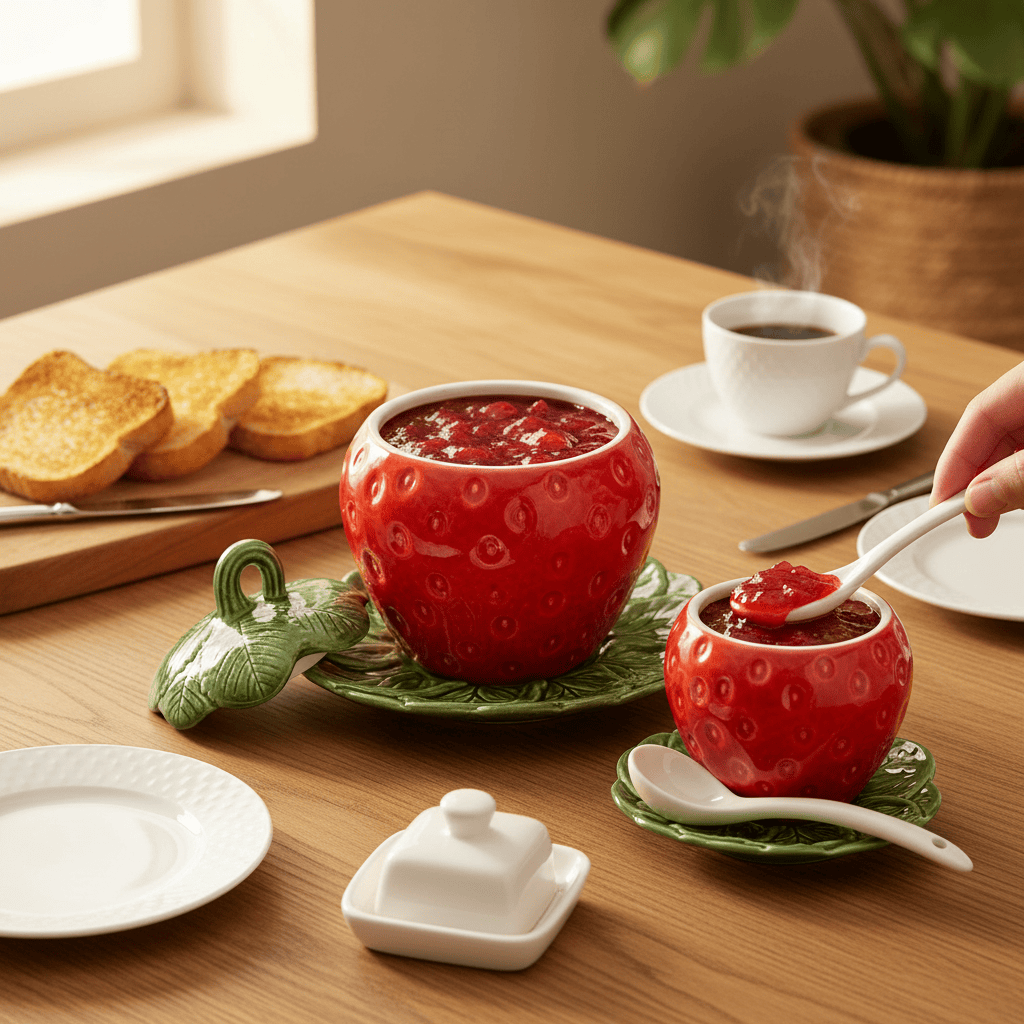 Strawberry-shaped Ceramic Pot - 7.9''