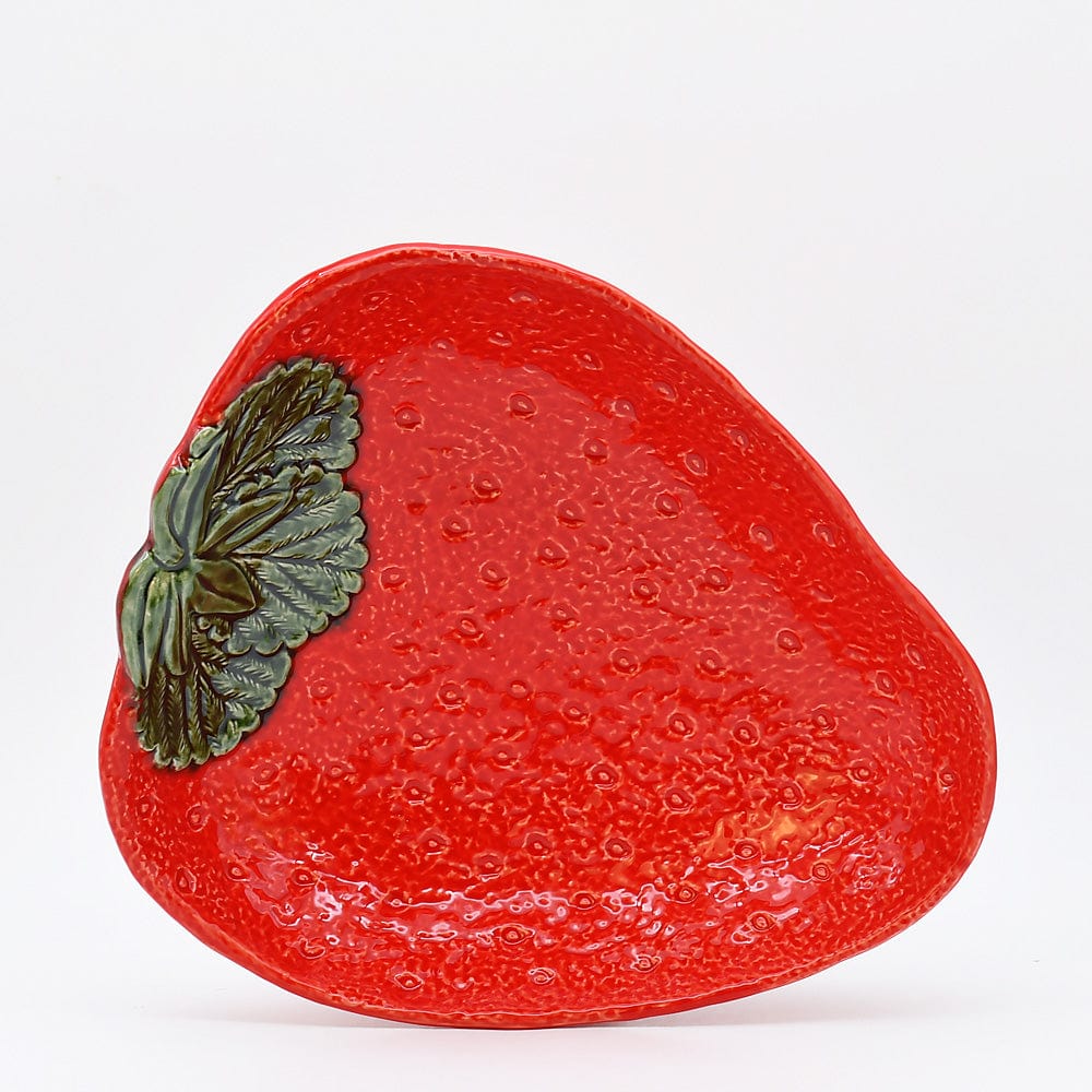 Strawberry-shaped Ceramic Serving Dish - 11.8''