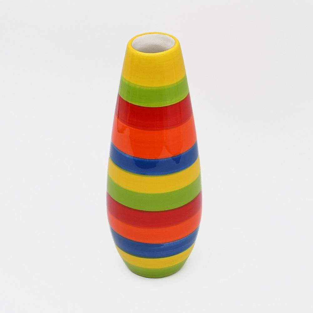 Striped Ceramic Vase - Multicolored