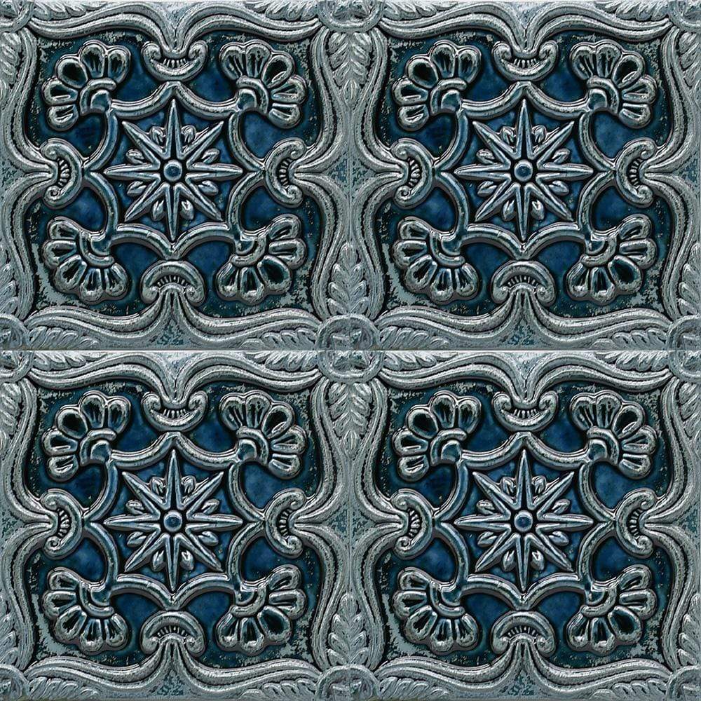 Textured Azulejo - Dark blue