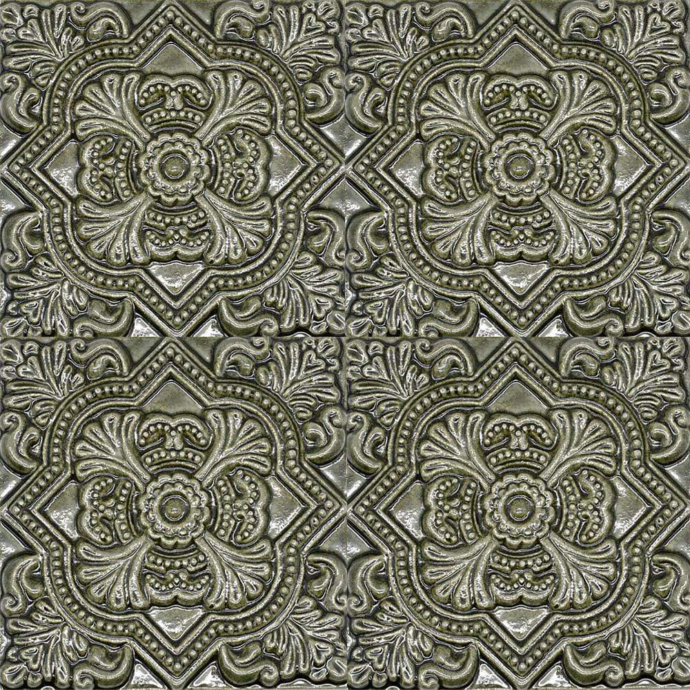 Textured Azulejo - Dark green