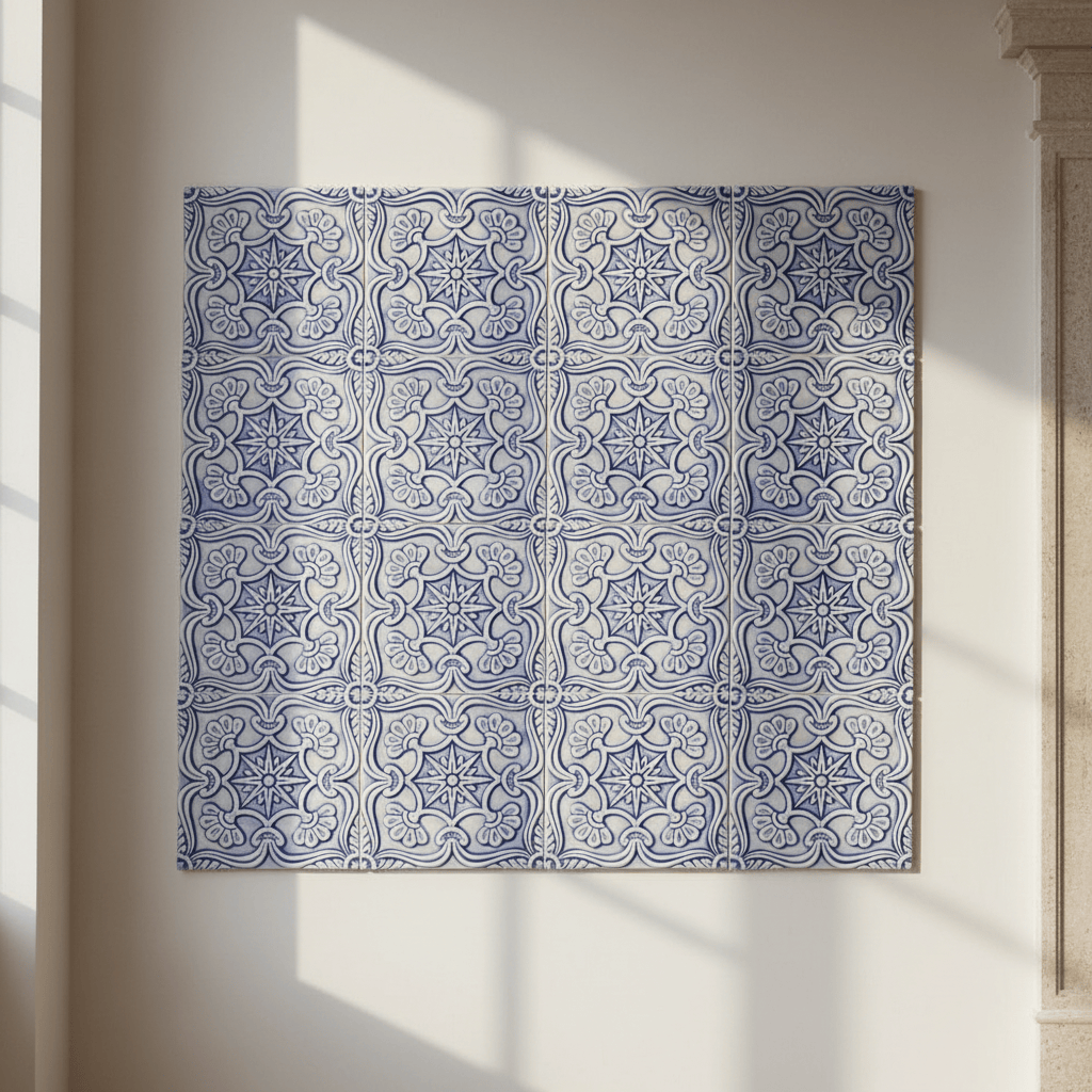 Textured Azulejo - Light Blue