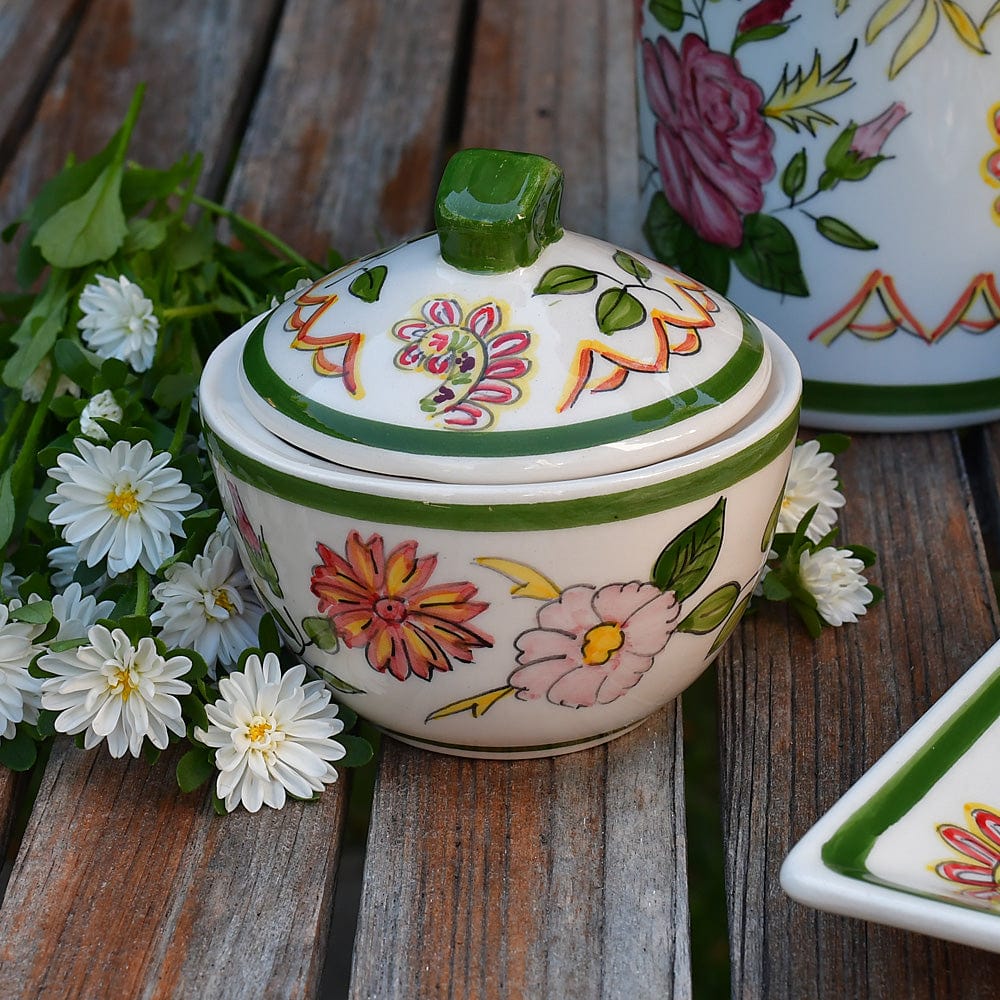 Viana I Hand-painted Ceramic Sugar Bowl