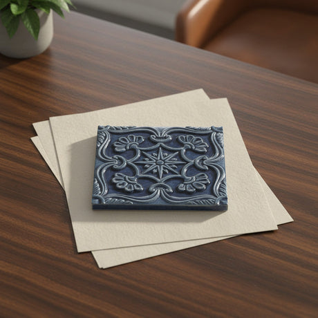 Textured Azulejo - Dark blue