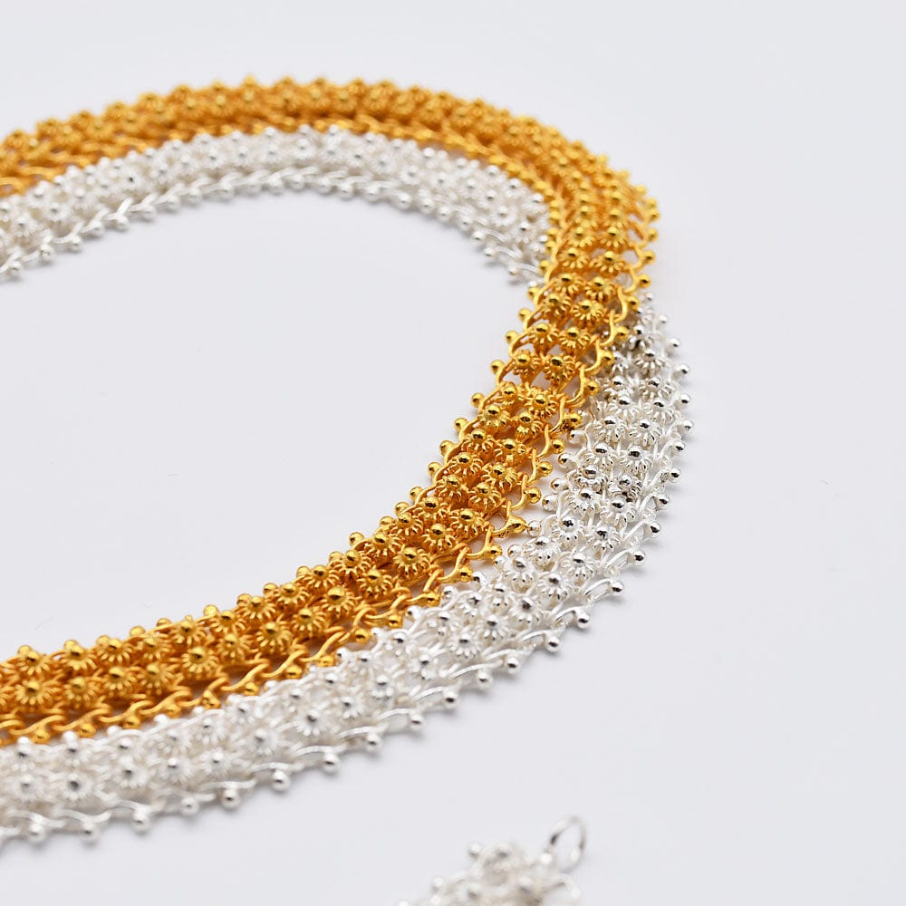 Silver necklace with gold plated discount