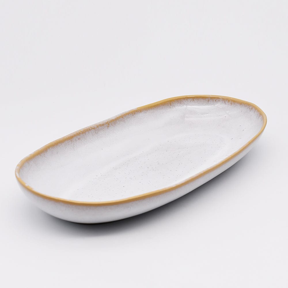 Amazônia I Fine Stoneware White Serving dish - 13.4'' - Luisa Paixao | USA