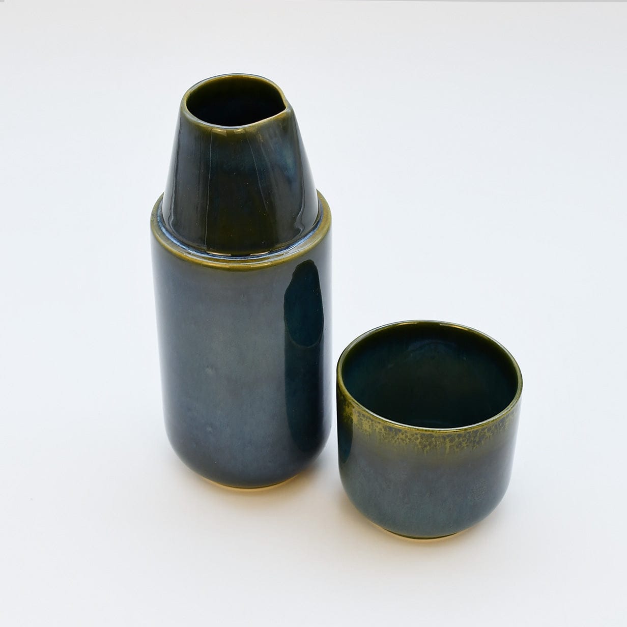 Amazonia I Stoneware Bottle and Cup - Green
