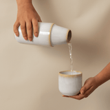 Amazonia I Stoneware Bottle and Cup - White