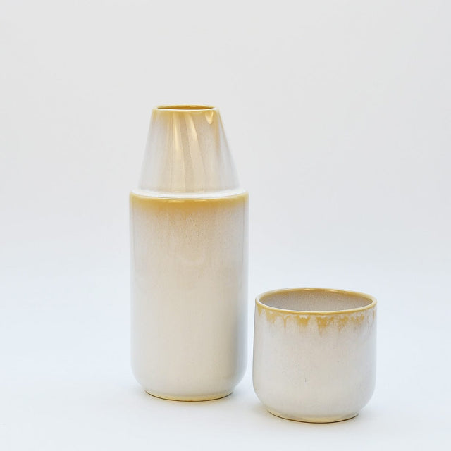 Amazonia I Stoneware Bottle and Cup - White