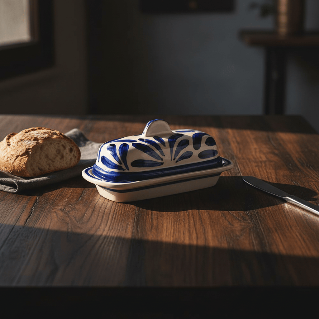 Andorinha I Ceramic Butter Dish - Blue