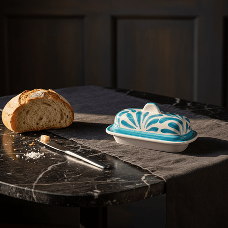 Andorinha I Ceramic Butter Dish -  Turquoise