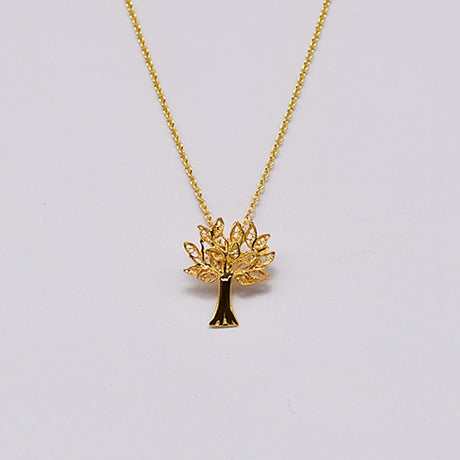 Árvore da Vida I Gold plated Silver Necklace 0.1 oz