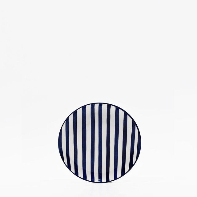 Assiette à pain rayée bleue et blanche I Vaisselle du Portugal en ligne Assiette rayée "Costa Nova Mar" 15cm - Bleue