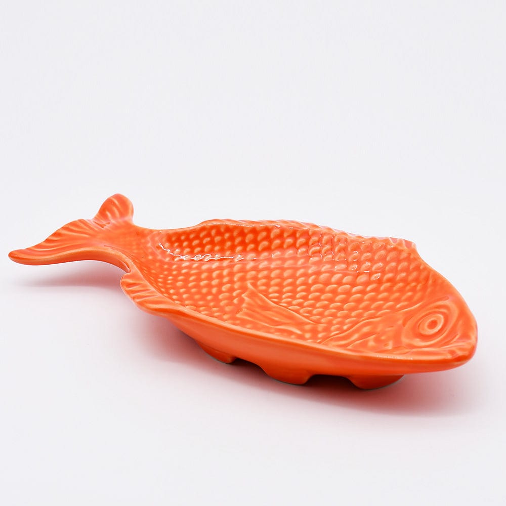 Assiette en céramique orange en forme de poisson Assiette en céramique en forme de poisson - Orange 25cm