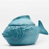Assiette en forme de poisson I Vaisselle artisanale du Portugal Soupière poisson - Turquoise