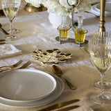 Assiette en grés doré "Feuille de chêne"