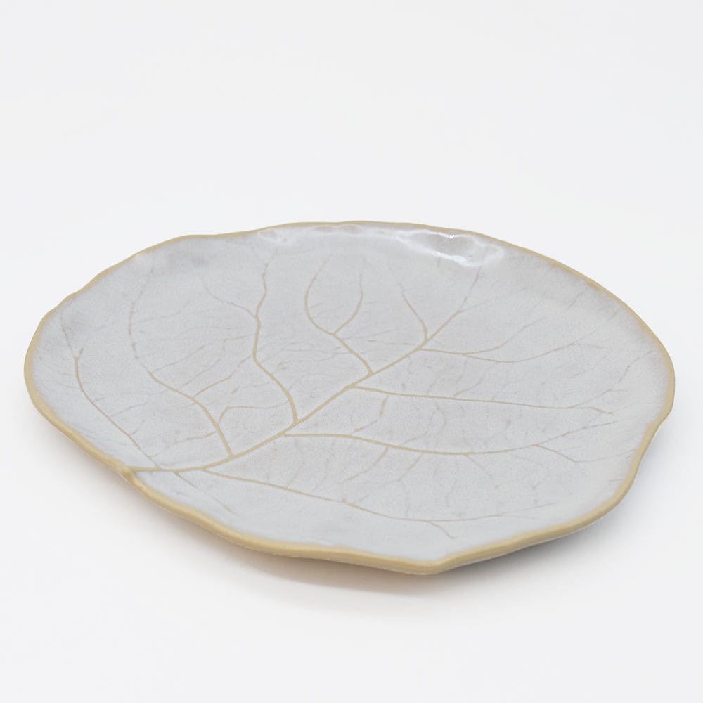 Assiette en grès en forme de chou 23cm - Blanc