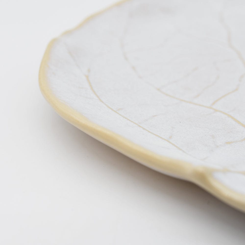 Assiette en grès en forme de chou 23cm - Blanc