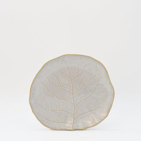 Assiette en grès en forme de chou 23cm - Blanc
