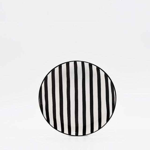 Assiette en porcelaine portugaise I Vaisselle du Portugal en ligne Assiette "Costa Nova Mar" 20cm - Noire