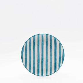 Assiette en porcelaine portugaise I Vaisselle du Portugal en ligne Assiette "Costa Nova Mar" 20cm - Turquoise