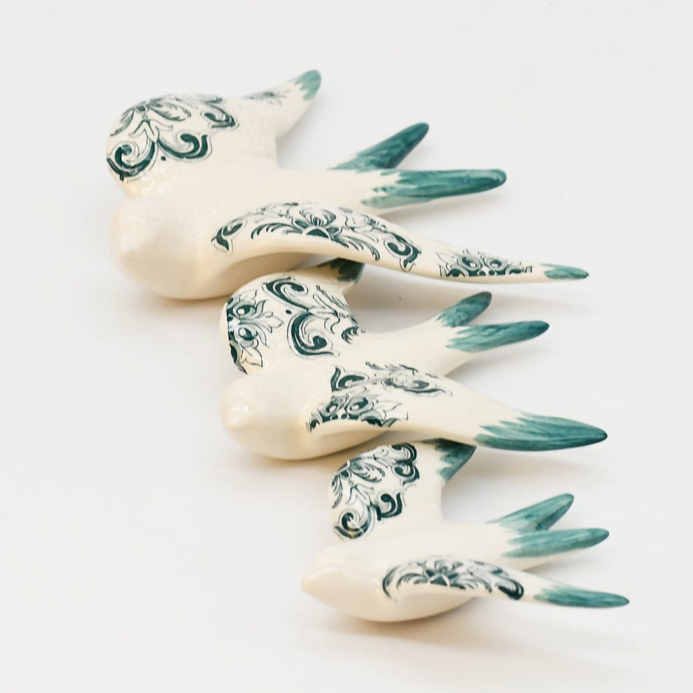 Azulejos I Ceramic Swallow - Green