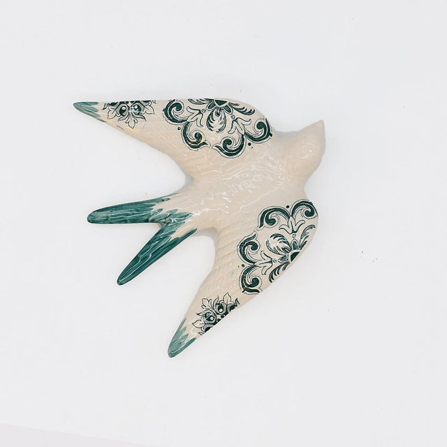 Azulejos I Ceramic Swallow - Green