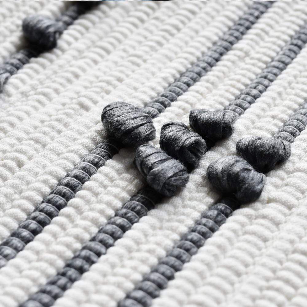 Bathroom Rug 28x20" White & Grey