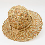 Beach Hat in Plant Fibers – Beige & White