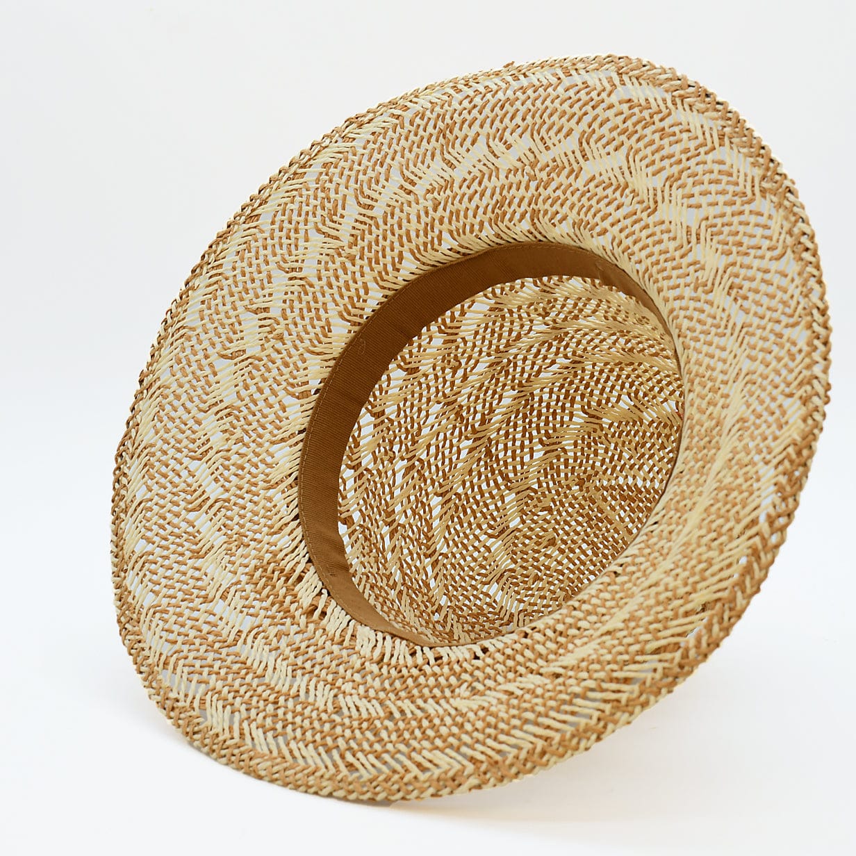 Beach Hat in Plant Fibers – Beige & White