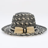 Beach Hat in Plant Fibers – Black & White