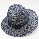 Beach Hat in Plant Fibers – Blue & White