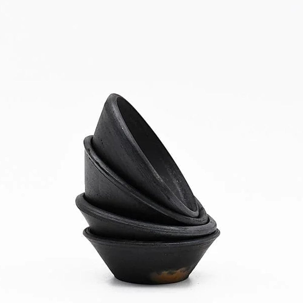 Black Terracotta Pasteis de Nata Molds from Bisalhães - Set of 5 - Luisa Paixao | USA