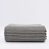 Black & White Striped Handmade Rug 79x55"