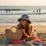 Bob réversible en coton - Bleu