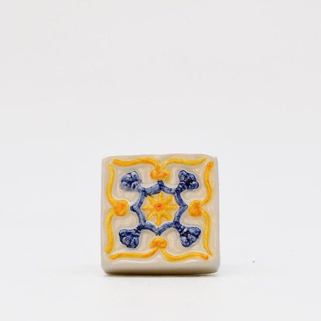 Boite à coton en céramique bleue I Céramique du Portugal # DRAFT Bouchon de remplacement 1